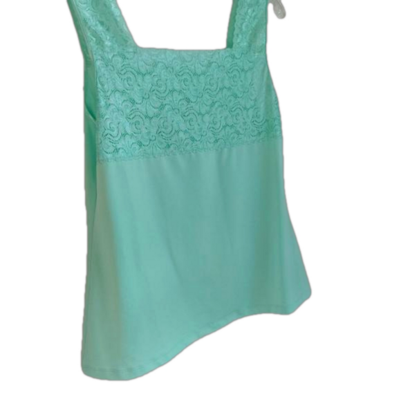 Christopher & Banks Mint Tank Top Cami Shell With Lace Top Size M - Picture 2 of 8